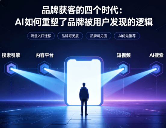 品牌获客的四个时代：AI 如何重塑了品牌被用户发现的逻辑